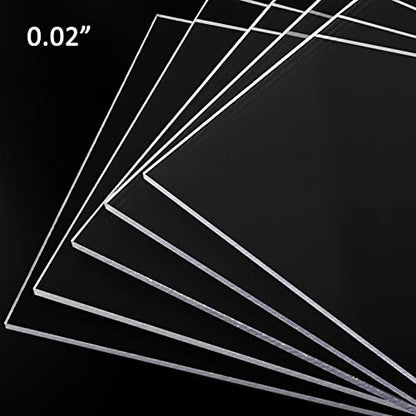 10 Pack 12x12x.02” Clear Plastic Sheet PET Flexible for DIY Craft Projects