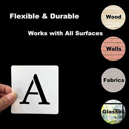 1.5 Inch Alphabet Letter Stencils for Painting (70 Count)