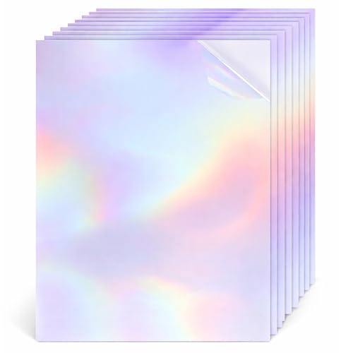 36 Sheets Clear Holographic Sticker Paper Waterproof Self (36 Count)