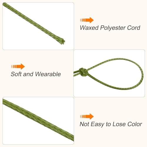 Waxed Cord 0.5mm Waxed Polyester Cord 175 Yard Wax String for Bracelet Making