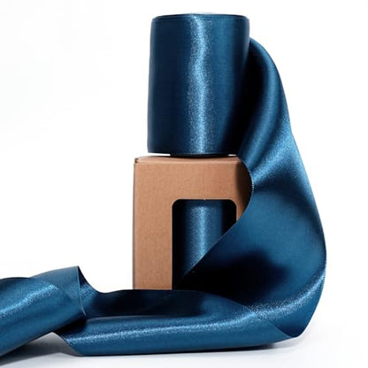 Navy Satin Ribbon 3 Inch x 10 Yards Double Faced