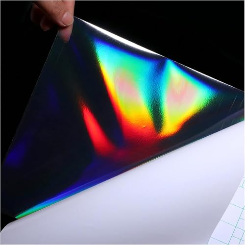 36 Sheets Clear Holographic Sticker Paper Waterproof Self (36 Count)