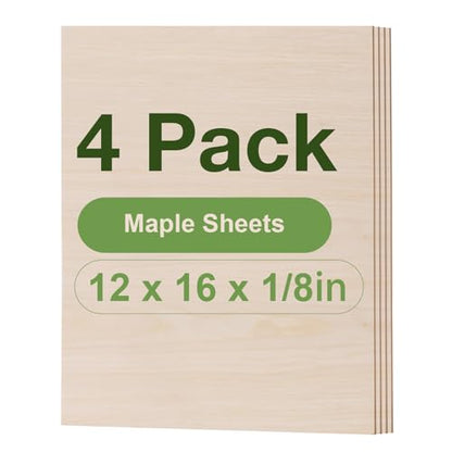 4 Pack Maple Plywood Sheets (4 Count)