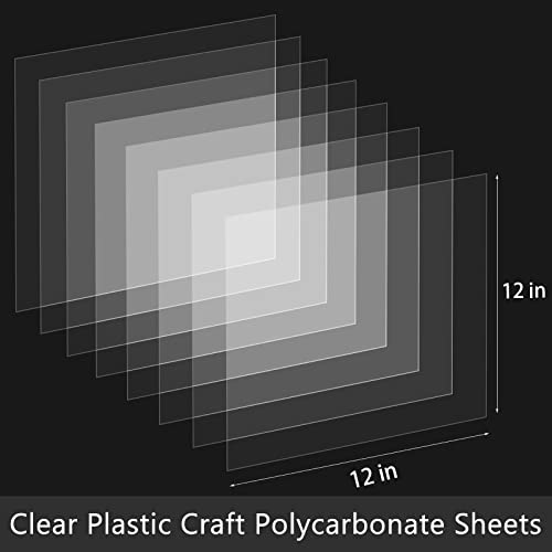 10 Pack 12x12x.02” Clear Plastic Sheet PET Flexible for DIY Craft Projects
