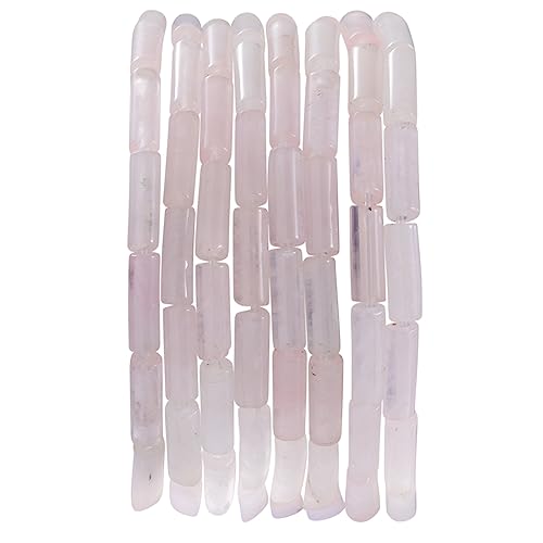 Natural Rose Quartz Crystal Cylinder Tube Beads 4x13mm 38cm (28 Count)
