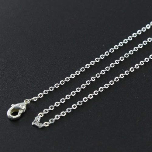 Wholesale 12 PCS Silver Plated Solid Brass Flat Cable Chains (12 Count)