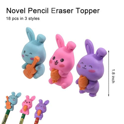18Pcs Pencil Top Erasers for Kids (18 Count)
