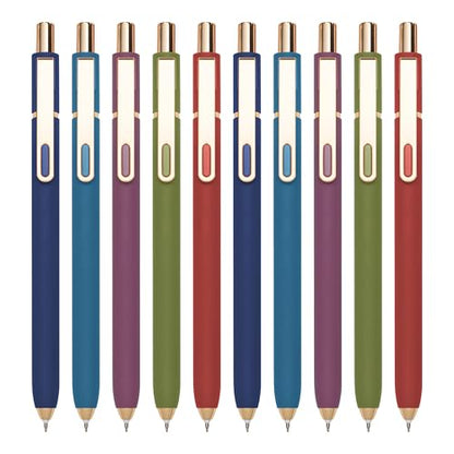 Gel Pens Black Ink Pens for Office 0.5mm Fine Point Pen Smooth Writing Retractable (10 Count)