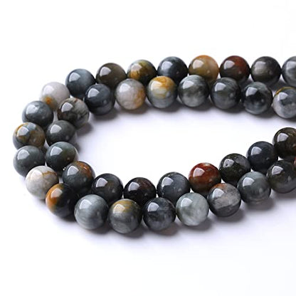 36PCS 10MM Hawk Eye Stone Beads Energy Healing Beads for DIY Jewelry Bracelet Necklace Making for Jewelry Making 15Inch