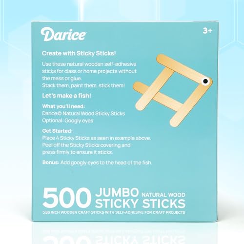 Self Adhesive Popsicle Sticks for Crafts (500 Count)