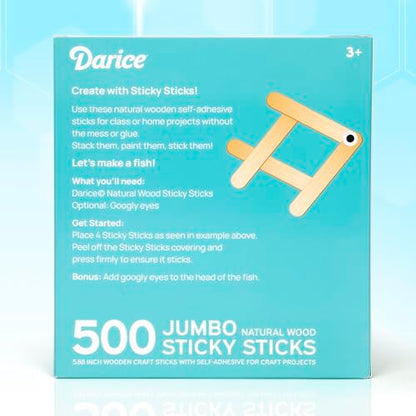 Self Adhesive Popsicle Sticks for Crafts (500 Count)