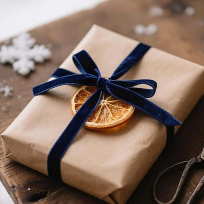 Navy Thin Velvet Ribbon