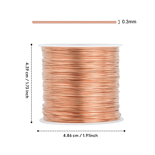 328FT 28 Gauge Craft Wire Jewelry Wire Copper Metal Wire for Jewelry Making