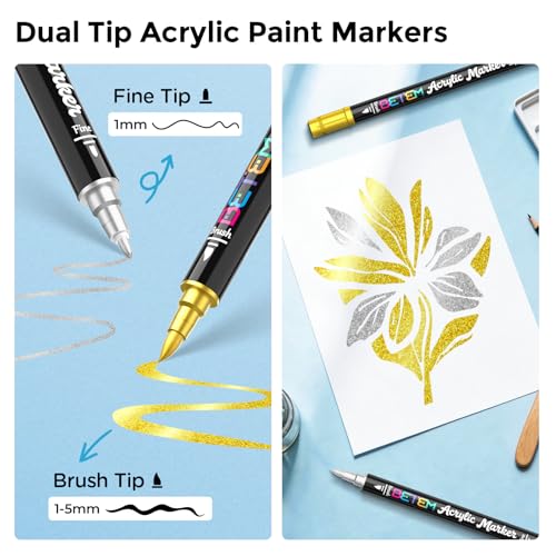 2 Gold & Silver Paint Markers for Glass (10 Count)