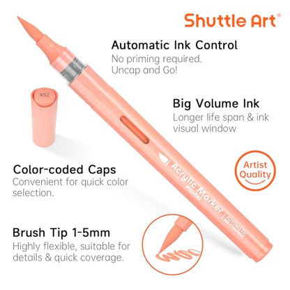 Automatic Ink Control Acrylic Paint Markers (24 Count)