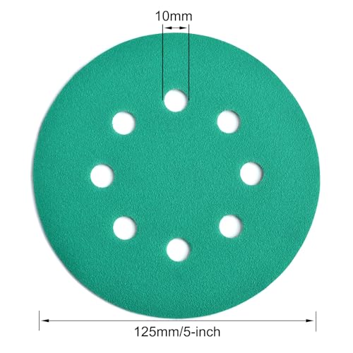 5-Inch 8-Hole Wet Dry Sanding Discs 180 Grit Sandpaper, 50-Pack (50 Count)