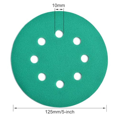 5-Inch 8-Hole Wet Dry Sanding Discs 180 Grit Sandpaper, 50-Pack (50 Count)