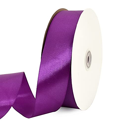 100 Yard Dark Purple Satin Ribbon 1 (300 Foot)