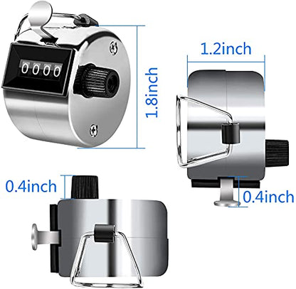 2 Pack Metallic Black Tally Counter Clicker 4 Digit Number