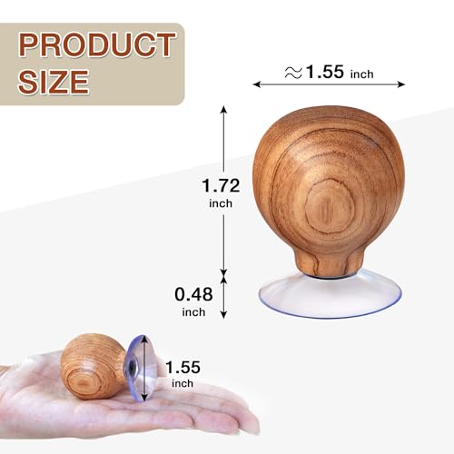 Ruler Knob Wooden Handle with Strong Suction Cup Grip (2 Count)