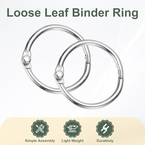 1" x 1.22" Loose Leaf Binder Rings (30 Count)
