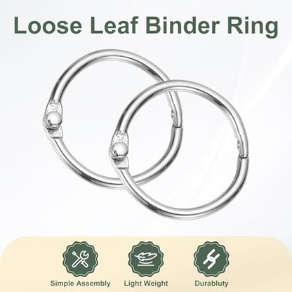 1" x 1.22" Loose Leaf Binder Rings (30 Count)