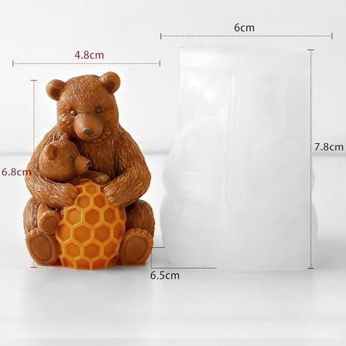 Honeycomb Bear Cylinder Candle & Resin Mold