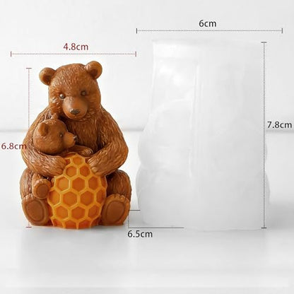Honeycomb Bear Cylinder Candle & Resin Mold