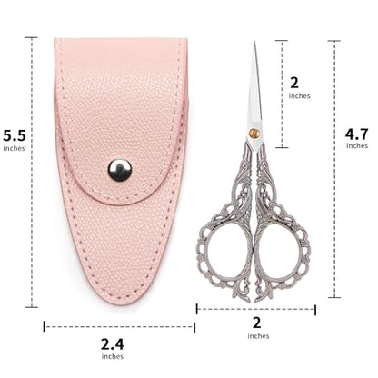 Small Scissors Vintage European Style Scissors Stainless Steel for Cross Stitch Cutting Embroidery Sewing Handcraft Craft Art Work DIY Tool