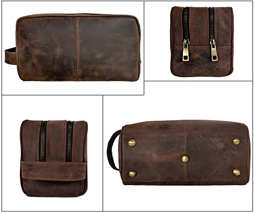 Leather Travel Toiletry Bag for Men