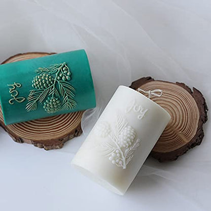 3D Cylinder Pine Cone Candle Mold