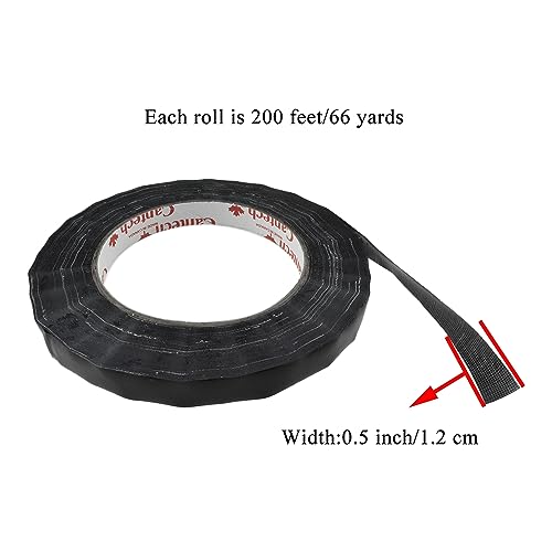 Black 0.5Inch Wide Floral Tape Waterproof Florist Tape Flower Wrap Adhesive Waterproof Decorative Tape for Bouquet Stem Wrapping Flower Arranging and Floral Craft (400 Foot)