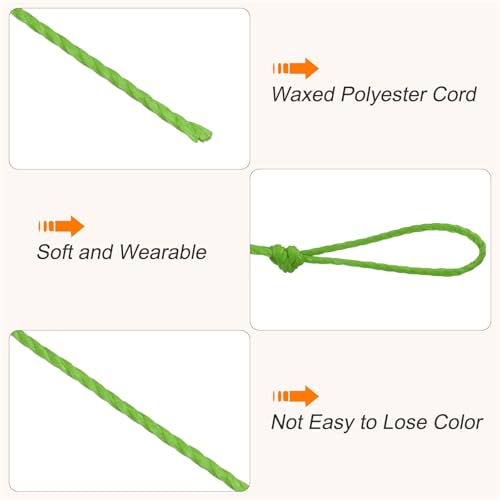 Waxed Cord 0.45mm Waxed Thread 87 Yard Wax String Leather Cord for Bracelet Making