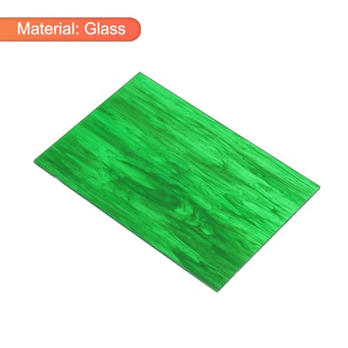 2 Pcs Stained Glass Sheet Mosaic Tile 7.9 Inch x 5.9 Inch Dark Green Stained Glass Sheets for Crafts DIY Art Project