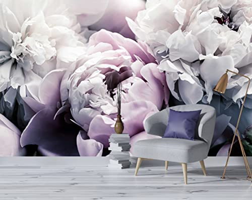 Floral Wallpaper Mural Large Rose Flowers (56.25 Sq Ft)