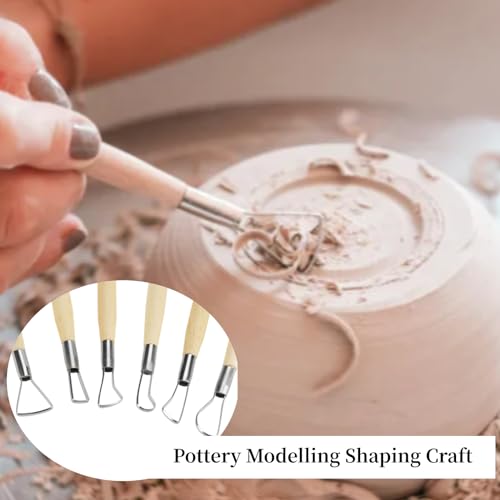 6Pcs Pottery Clay Sculpting Tools Set with Double Ended Loops