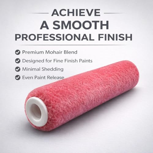 Premium 4 Inch Mohair Mini Paint Roller 6pc Set. 4" Mini Roller Frame + 5 Pack