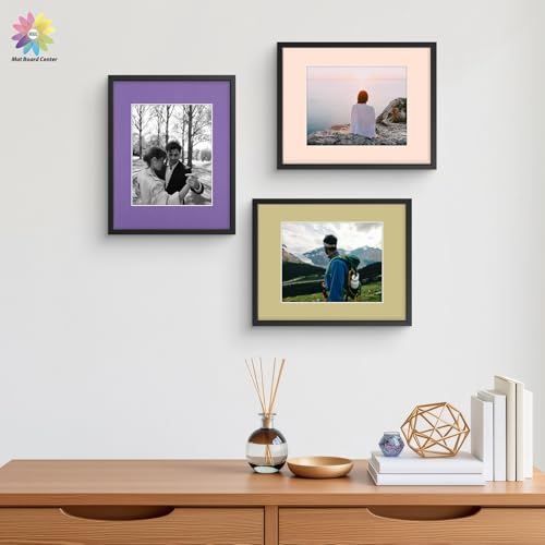 Mat Board Center 50 Pack 11x14 Mat+Backings+Bags for 8x10 Photo Mix Color