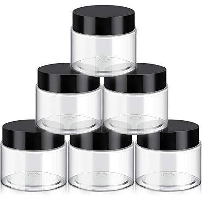 12 Pack 7 oz Plastic Container Jars with Lids Round Clear Travel Cosmetic Container Jars for Toiletries (12 Count)
