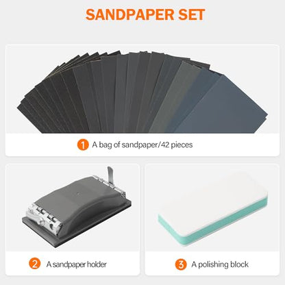44pcs Wet & Dry Sandpaper