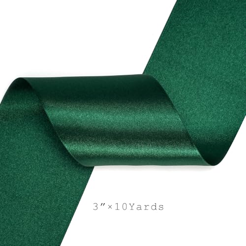 Dark Green Ribbon 3 Inch x 10 Yards Double Faced