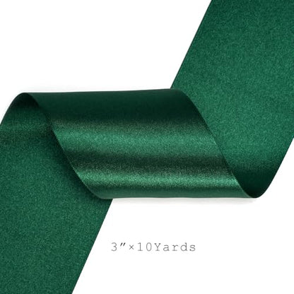 Dark Green Ribbon 3 Inch x 10 Yards Double Faced