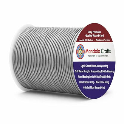 1.5mm Waxed Cotton Cord for Jewelry Making (327 Foot)