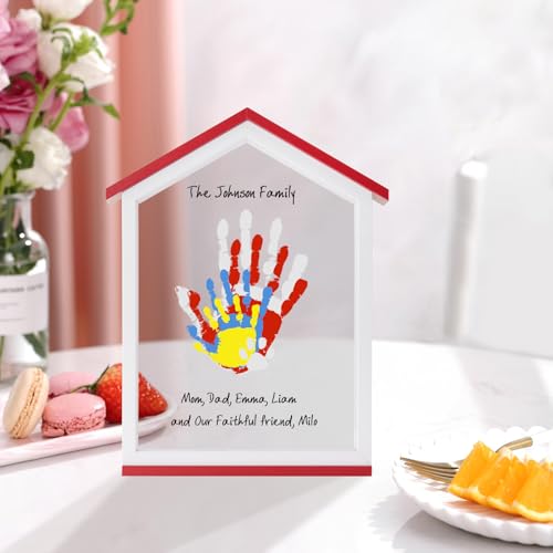 Exclusive House Shaped Family Handprint Kit; Unique DIY Keepsake