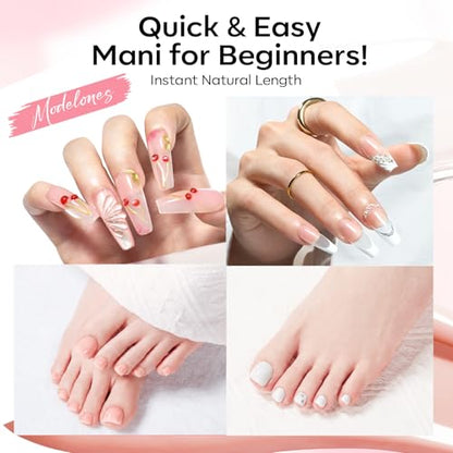Poly Gel Nail Kit 3 Colors Clear White Apricot with Slip Solution
