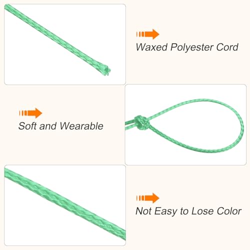 Waxed Cord 0.5mm Waxed Polyester Cord 175 Yard Wax String for Bracelet Making