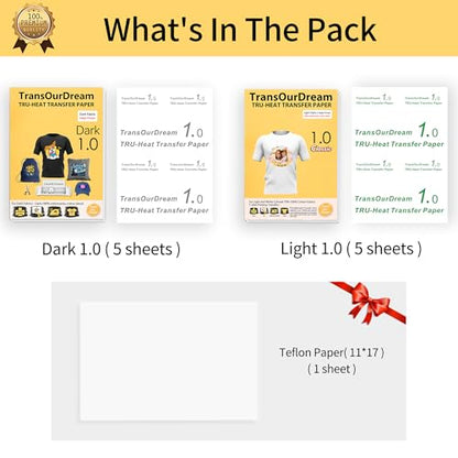 Heat Transfer Paper for Dark and Light Fabric