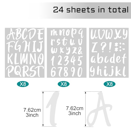576 Pcs 8 Sheets Letters Stickers Vinyl Alphabet Number Decals Back to School Supplies for Water Bottles Cups Mailbox Scrapbooking Bulletin Board Classroom Decor