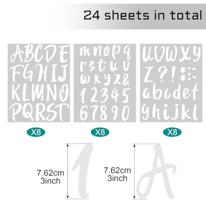 576 Pcs 8 Sheets Letters Stickers Vinyl Alphabet Number Decals Back to School Supplies for Water Bottles Cups Mailbox Scrapbooking Bulletin Board Classroom Decor