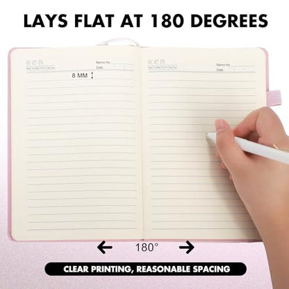 12 Set Lined Notebook Journals with Pens A5 Notebooks 100 GSM College Ruled Hardcover Notebook PU Leather Notepad with Pen Holder for Office School (60 Count)